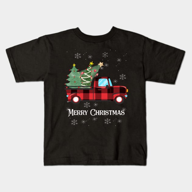 Merry Christmas Buffalo Truck Tree Red Plaid For Men Women Kids T-Shirt by Johner_Clerk_Design